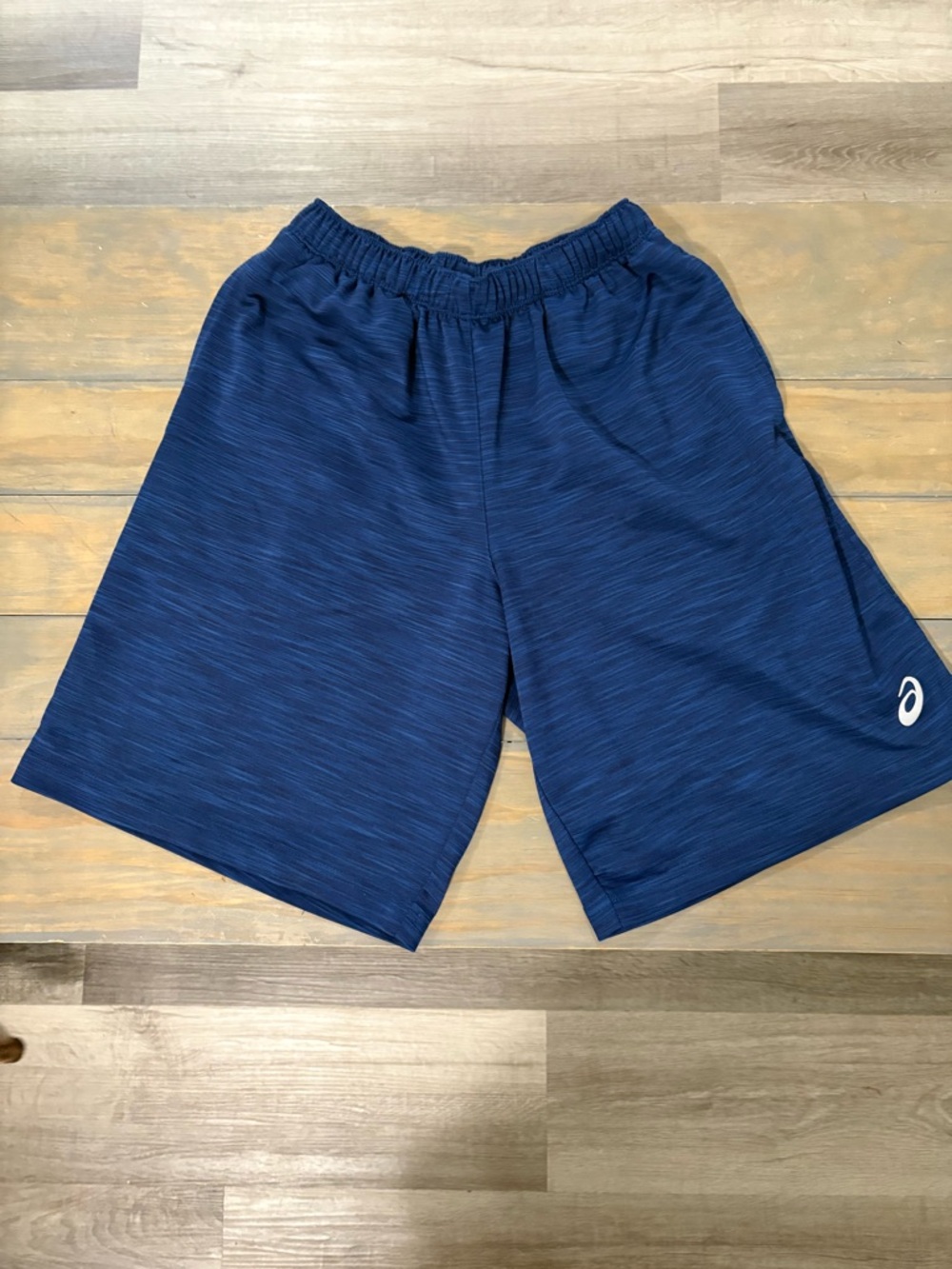 Asics Dark Blue Drawstring Athletic Shorts size small men’s